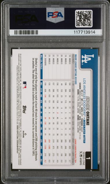 Graded 2025 Topps Shohei Ohtani #1 Baseball Card PSA 10 Gem Mint (ONLINE ORDER ONLY)