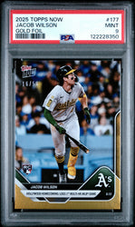 Graded 2025 Topps Now Jacob Wilson #177 Gold Foil /50 Rookie RC Baseball Card PSA 9 Mint (ONLINE ORDER ONLY)
