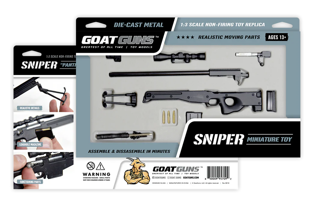 GoatGuns 1/4 Scale Die Cast Sniper Rifle Model Black SR-BLACK (ONLINE ORDER ONLY)