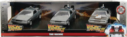 Back to the Future Hollywood Rides - 1:32 DeLorean Time Machine 3-Pack (ONLINE ORDER ONLY)