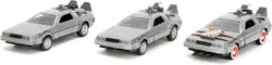 Back to the Future Hollywood Rides - 1:32 DeLorean Time Machine 3-Pack (ONLINE ORDER ONLY)