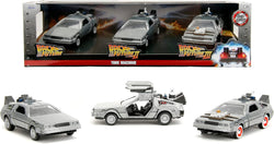 Back to the Future Hollywood Rides - 1:32 DeLorean Time Machine 3-Pack (ONLINE ORDER ONLY)