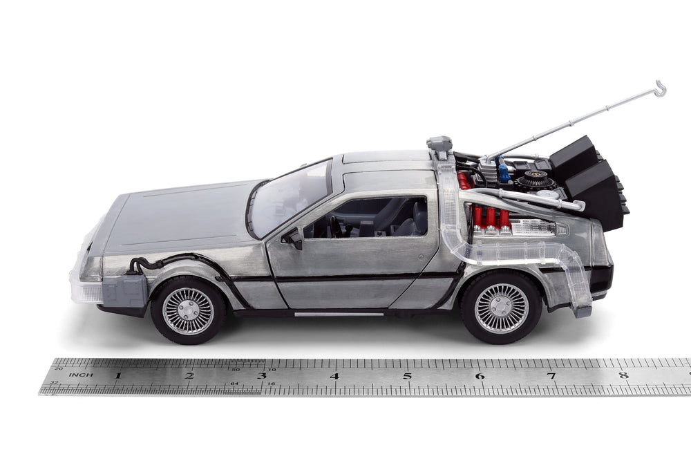 Back to the Future die-cast 1:24 scale 40th Anniversary "Hollywood Rides" light-up DeLorean Time Machine (ONLINE ORDER ONLY)