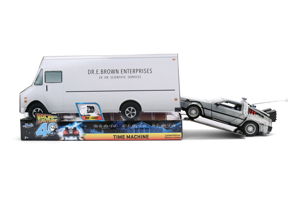 Back to the Future die-cast 1:24 scale 40th Anniversary "Hollywood Rides" light-up DeLorean Time Machine (ONLINE ORDER ONLY)