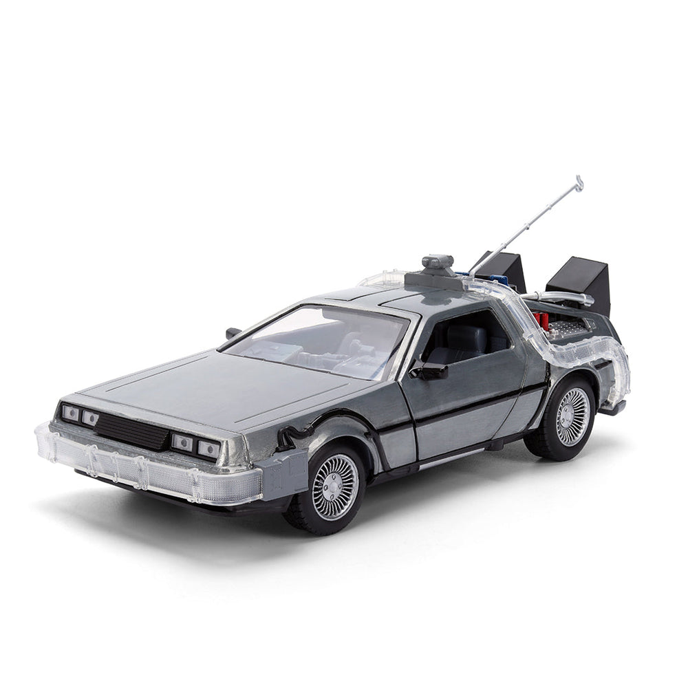 Back to the Future die-cast 1:24 scale 40th Anniversary "Hollywood Rides" light-up DeLorean Time Machine (ONLINE ORDER ONLY)