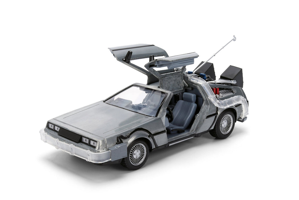 Back to the Future die-cast 1:24 scale 40th Anniversary "Hollywood Rides" light-up DeLorean Time Machine (ONLINE ORDER ONLY)