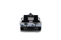 Back to the Future die-cast 1:32 scale 40th Anniversary "Hollywood Rides" DeLorean Time Machine (Frost Finished)
