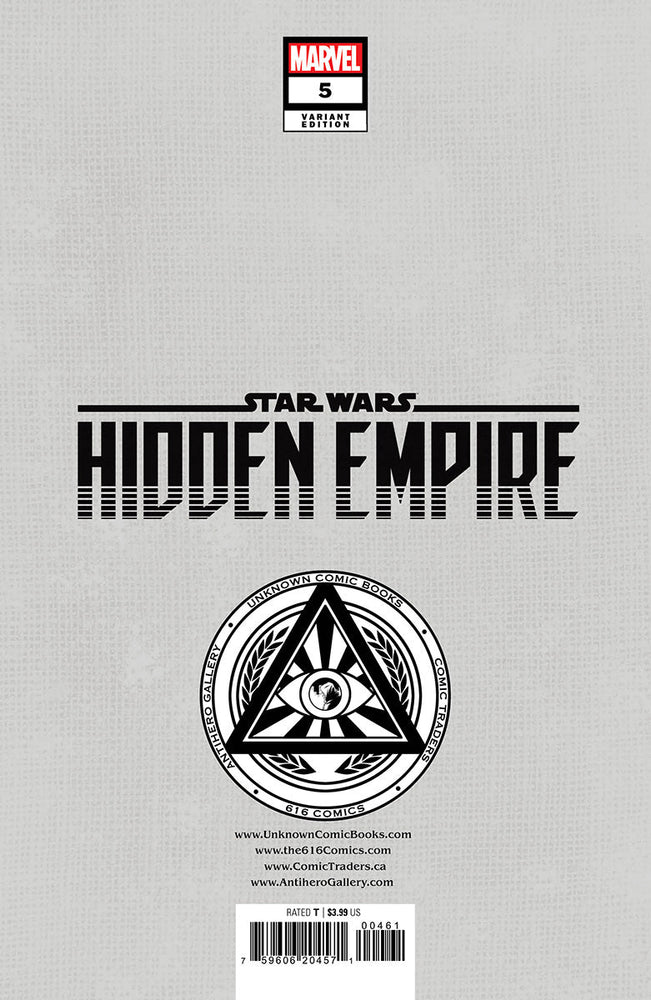 Star Wars: Hidden Empire #5 Unknown Comics Patch Zircher Exclusive Virgin Var (04/05/2023) (Online Order Only)