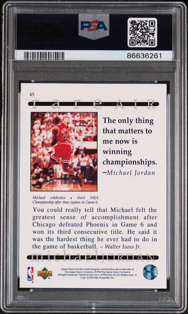 1994 UPPER DECK MJ RARE AIR MICHAEL JORDAN RARE AIR #45 - PSA 9 (Online Order Only)