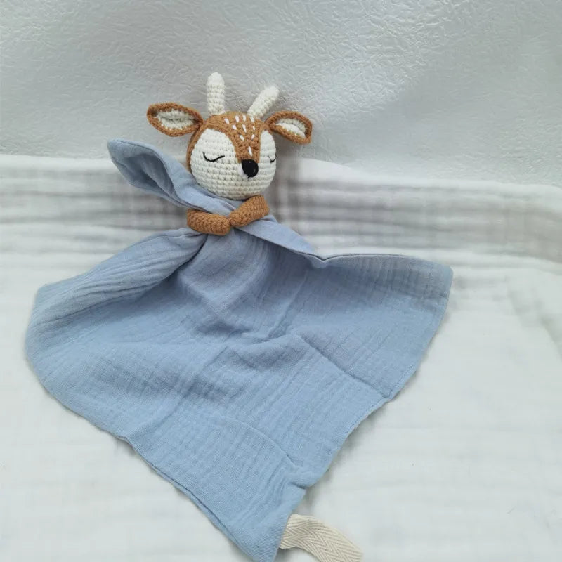 Baby Bib with Sleeping Animals Rattle (ONLINE ORDER ONLY)