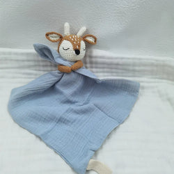 Baby Bib with Sleeping Animals Rattle (ONLINE ORDER ONLY)