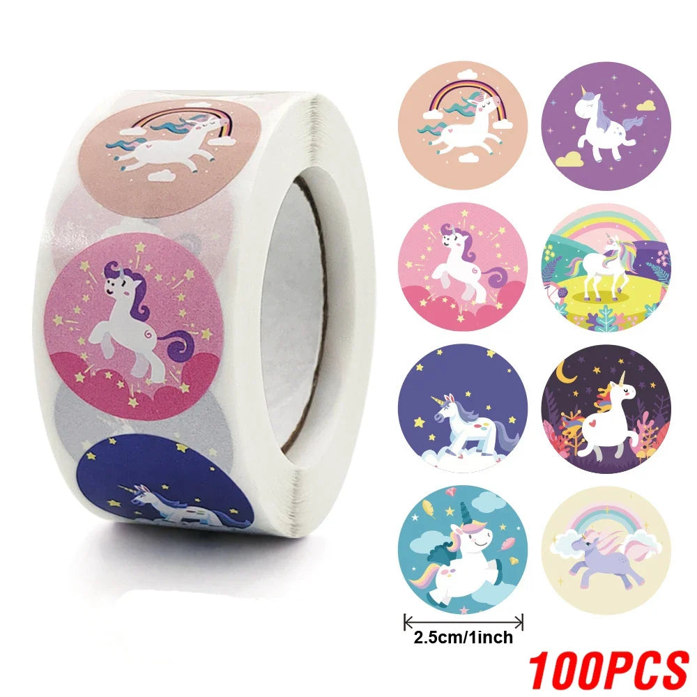 100-500PCS Children's Cartoon Stickers Little Dinosaur Pattern Kids Stationery Supplies School Teacher Supplies Reward Stickers (Online Order Only)