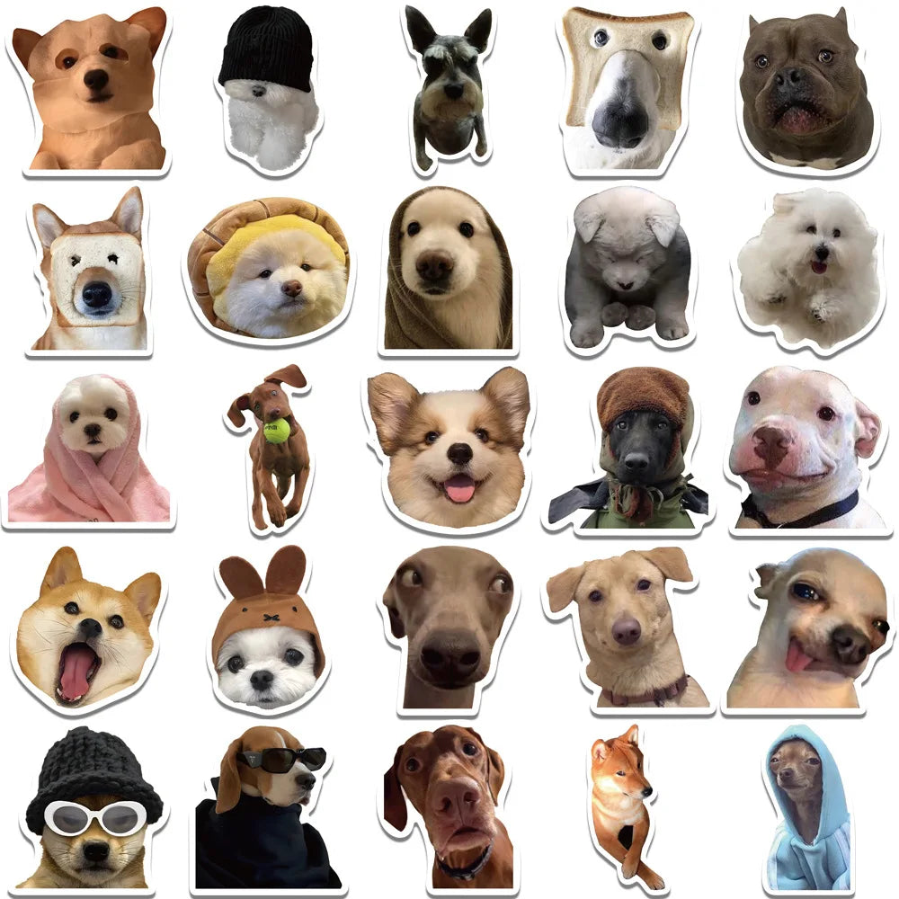 10/30/50Pcs Funny Meme Dog Waterproof Graffiti Sticker Aesthetic Decorative Luggage Laptop Phone Guitar Scrapbook Kids Stickers (ONLINE ORDER ONLY)