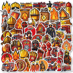 Firefighter Stickers 10/30/61pcs Waterproof Decals for Laptop, Suitcase, Skateboard, Car, Phone, Motorcycle (ONLINE ORDER ONLY)