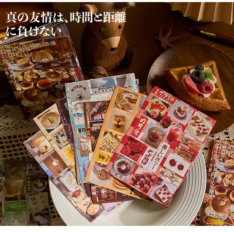 20 Sheets Japanese Retro Dessert Cut Film Sticker Book Y2K Sticker Journal Handbook Scrapbooking Kawaii Decoration Sticker Gift (ONLINE ORDER ONLY)