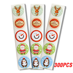 100-500pcs Merry Christmas DIY Handmade Sticker Package Thank You Label Sealing Stickers Party Festive Decor Supplies Children (ONLINE ORDER ONLY)