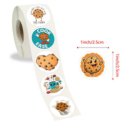100-500pcs Cartoon Cookies Stickers for Yummy Dessert Sticker for Stationery Scrapbook Phone Art Bakery Sealed Label Decal (Online Order Only)