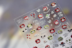 Cute Apple Fruit Dog Puppy Cat Kitten Adhesive Nail Art Sticker Charming Delicate Rhinestone Shiny Manicure Decals Nail Supplies (ONLINE ORDER ONLY)