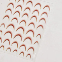 Geometric White Black Red Romantic French Arc Illusion Curve Embossed Relief Self Adhesive Nail Art Stickers 3D Manicure Decals (ONLINE ORDER ONLY)