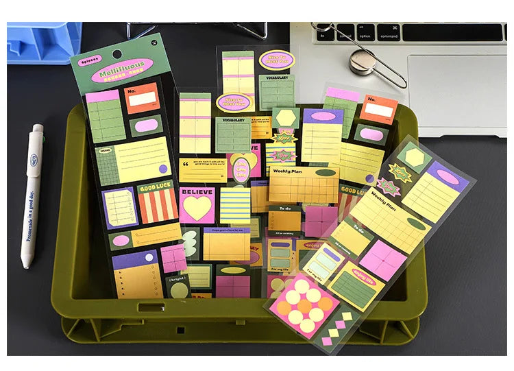 6pcs/lot Inspiration Records Series Writable Sticker Diary Scrapbooking Collage Sticky Note Decoration Sticker Kawaii Stationery (Online Order Only)