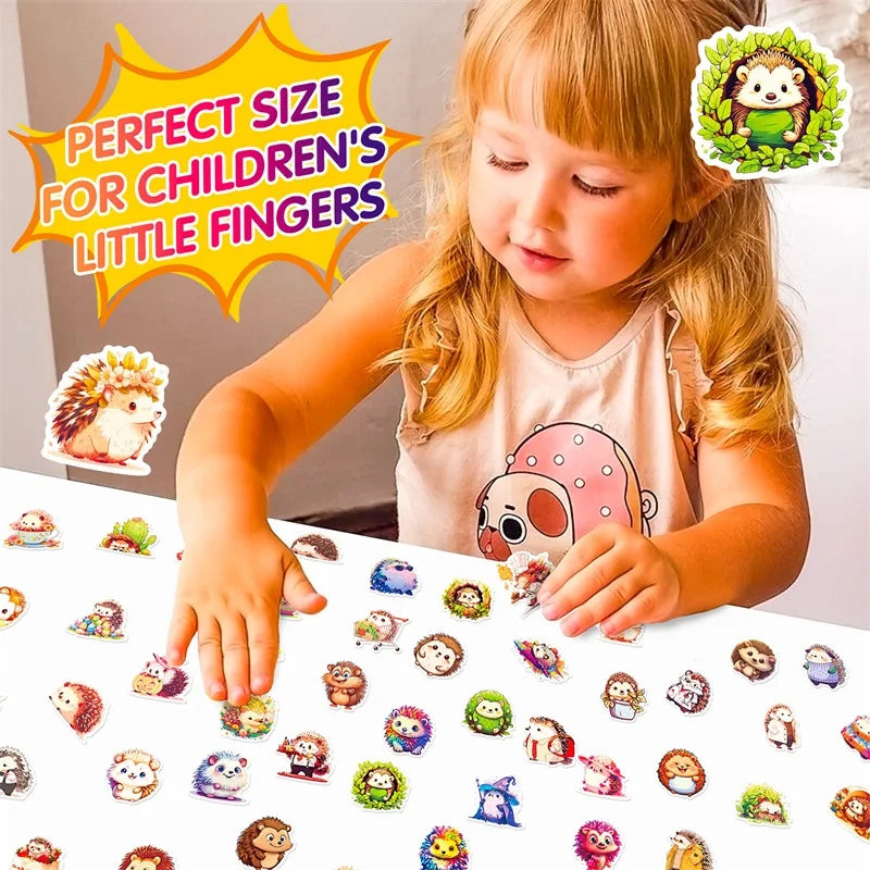 10/30/50PCS Cute Cartoon Hedgehog PVC Sticker Aesthetic Children's Decoration Scrapbooking Stationery School Supplies for Kids (ONLINE ORDER ONLY)