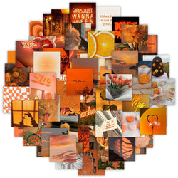 Cute Orange VSCO Girl Stickers for Skateboard, Phone, Laptop, Fridge, Suitcase, Car - Waterproof Decals 10/30/63pcs (Online Order Only)