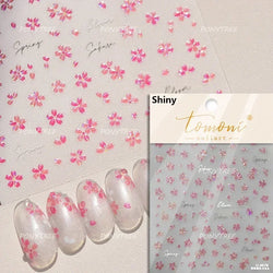 Pink Hot Stamping Flower Charm Peach Blossom Canglan Clover Daisy Pearl Self Adhesive Nail Art Decoration Sticker Manicure Decal (ONLINE ORDER ONLY)