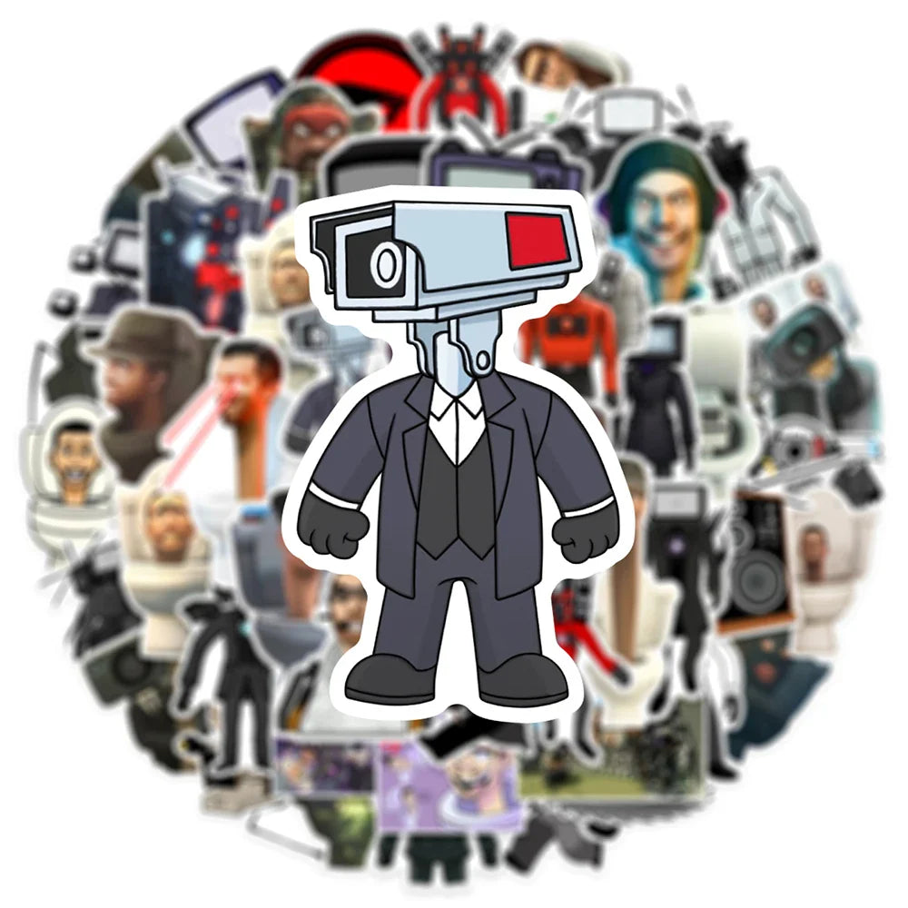 10/30/50PCS Skibidi Toilet Game Cartoon Stickers Graffiti Decals DIY Decoration Laptop Skateboard Notebook Car Kids Sticker Toys (ONLINE ORDER ONLY)
