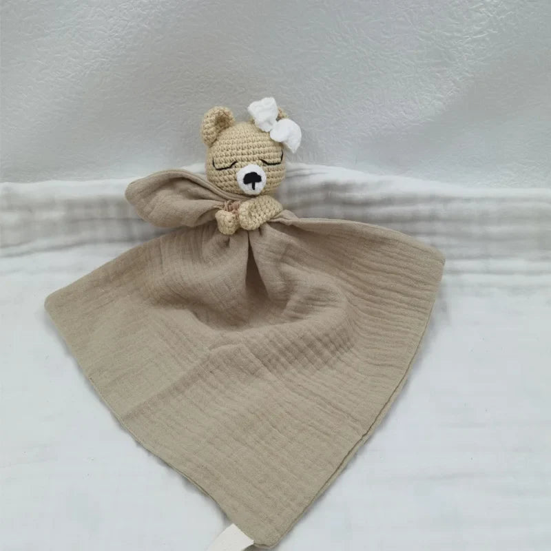 Baby Bib with Sleeping Animals Rattle (ONLINE ORDER ONLY)