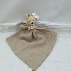 Baby Bib with Sleeping Animals Rattle (ONLINE ORDER ONLY)