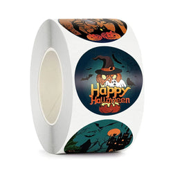 100-500pcs Halloween Pumpkin Witch Self Adhesive Paper Stickers Candy Bags Box Gift Packaging Sealing Sticker Labels (ONLINE ORDER ONLY)