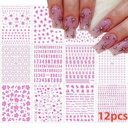 8pcs Gothic Alphabet Design Nail Art Stickers Retro English Letter Nail Art Stickers 3D Self-Adhesive Designs Nail Art Supplies* (Online Order Only)