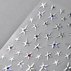 Colorful Rhinestone Laser Star Bronzing Gold Silver Pearl 5D Relief Self Adhesive Nail Art Decoration Sticker 3D Manicure Decals (ONLINE ORDER ONLY)
