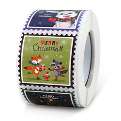 50-500Pcs 3.8cm Merry Christmas Stickers Square Christmas Tree Holiday Adhesive Labels For Cards Present Envelopes Seal Box Bag (ONLINE ORDER ONLY)