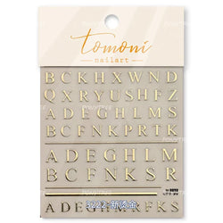 Romantic White Black Capital English Letters Chic Gold Punk Colorful Stamp Word 3D Self Adhesive Nail Art Sticker Manicure Decal (ONLINE ORDER ONLY)
