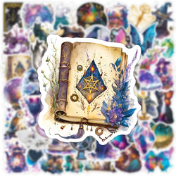 10/30/50pcs Cool Gothic Magic Witch Aesthetic Stickers Horror Goth Decorative Graffiti Luggage Car Wall Sticker Decals Kid Toy (ONLINE ORDER ONLY)