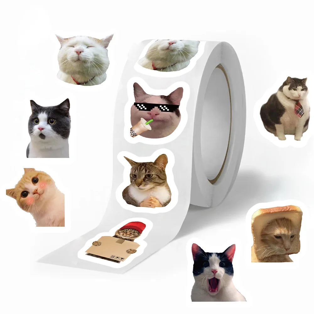 50-500PC Funny Cat Graffiti Cartoon Children Sticker DIY Phone Laptop Notebook Suitcase Waterproof Sticker Kids Toy Decor Lables (Online Order Only)