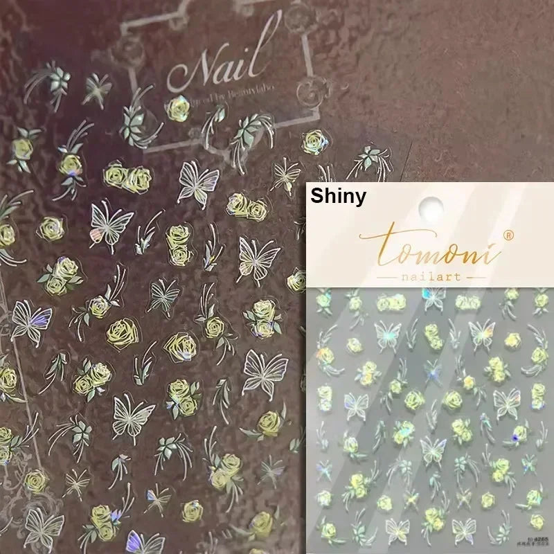 Dreamy Chic Butterfly Flower Bowknot Square Rhinestone Crystal 5D Self Adhesive Nail Art Stickers Fantasy Shiny Manicure Decals (ONLINE ORDER ONLY)