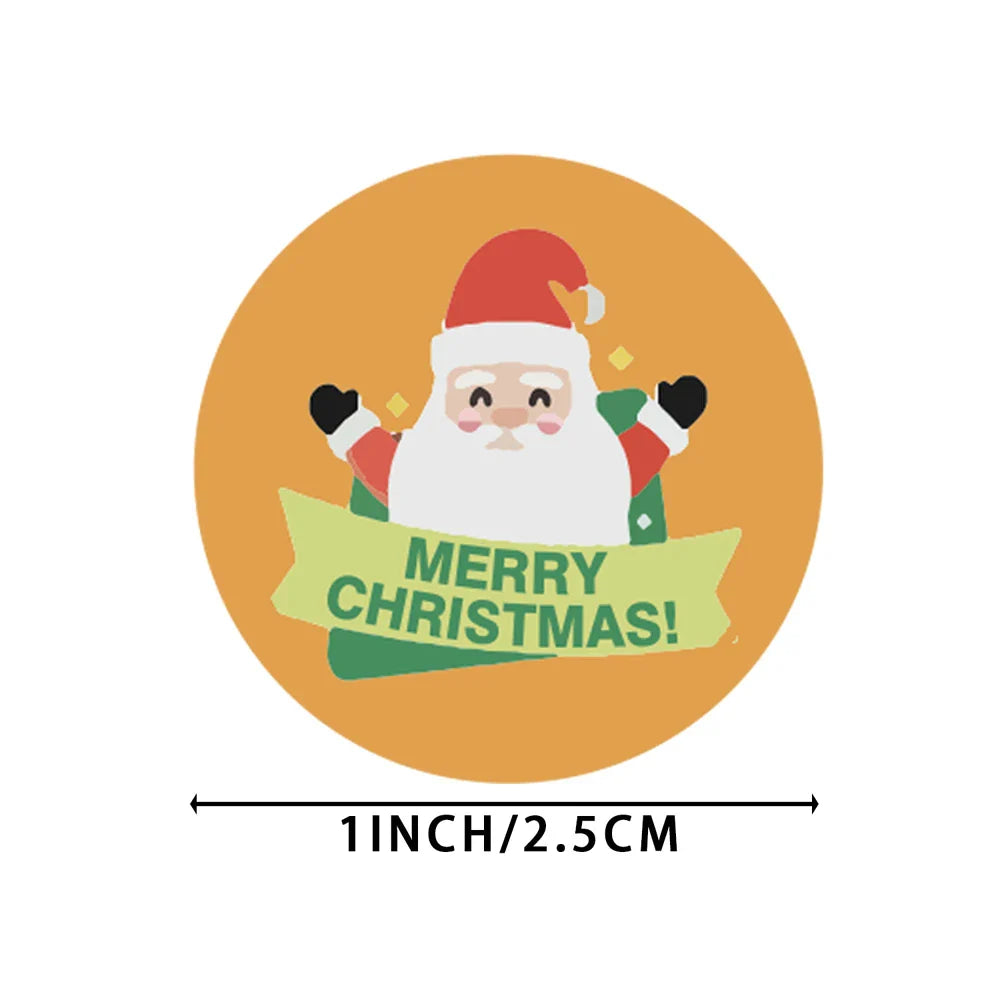 100-500pcs Merry Christmas Handmade Sticker Gift Box Package Santa Thank You Label Sealing Stickers Wedding Party Supplies (Online Order Only)