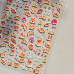 Sweet Cookies Biscuit Snack Delicious Doughnut Savoury Food Bicky Croissant Cheese Pudding Baguette Chic Nail Art Stickers Decal (ONLINE ORDER ONLY)