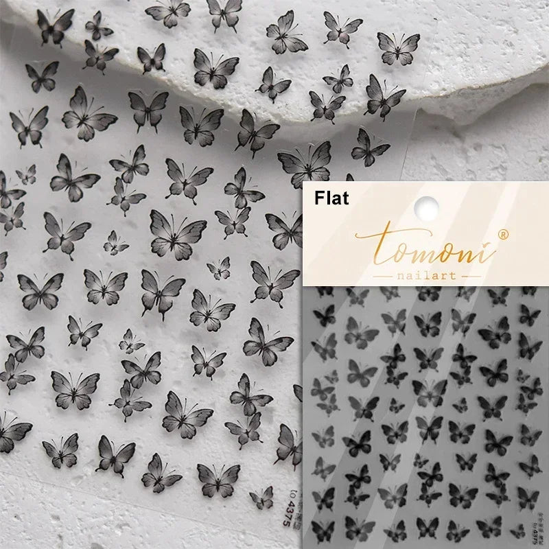 Dreamy Chic Butterfly Flower Bowknot Square Rhinestone Crystal 5D Self Adhesive Nail Art Stickers Fantasy Shiny Manicure Decals (ONLINE ORDER ONLY)