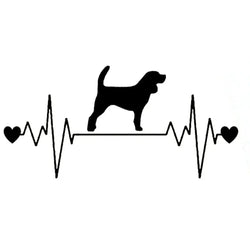 Fashion Cute Beagle Dog Heartbeat Lifeline PVC  Car Sticker (ONLINE ORDER ONLY)
