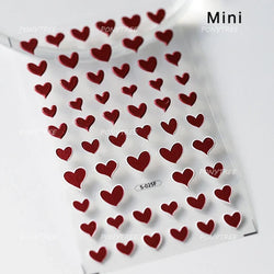 Black Silver Bowknot Love Heart Lace Irregular Line Lava Chic Self Adhesive Nail Art Stickers Embossed Reliefs Manicure Decals (Online Order Only)
