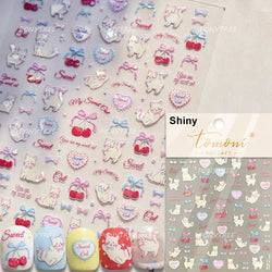 Sexy Red Grape Wine Bowknot Cocktail Goblet Cup Soda Liquid Shiny Sparkling Self Adhesive Nail Art Stickers 3D Manicure Decals (ONLINE ORDER ONLY)