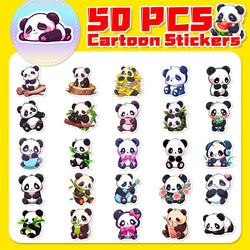 10/30/50PCS Cute Panda PVC Sticker Aesthetic Decoration Scrapbooking Korean Stationery DIY Hand Accounting School Supplies (ONLINE ORDER ONLY)