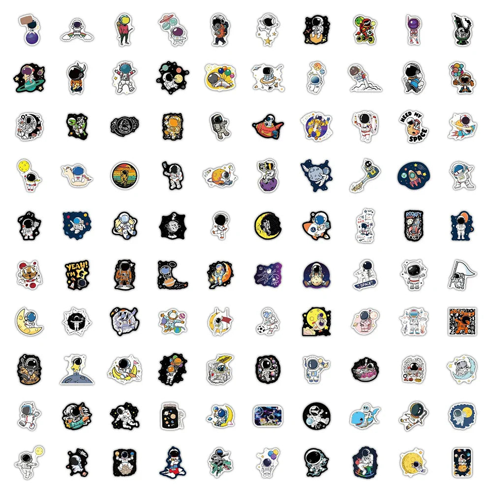 10/30/50/100pcs Funny Cartoon Cute Out Space Astronaut Stickers Laptop Notebook Phone Guitar Aesthetic Sticker Decal Kids Toy (ONLINE ORDER ONLY)