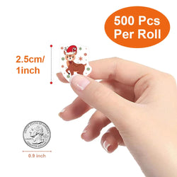 500pcs/Roll Christmas Reindeer Festival Cartoon Sealing Sticker DIY PVC Laptop Decals Decoration Stiker Reward Gift Toys (Online Order Only)