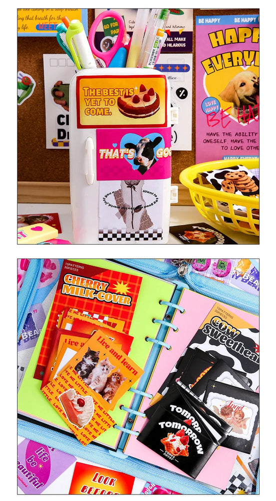 30pcs/lot Sweet Pictorial Series Scrapbooking Stickers Korean ins Hand Account Journal Collage Deco Material Stationery Sticker (ONLINE ORDER ONLY)