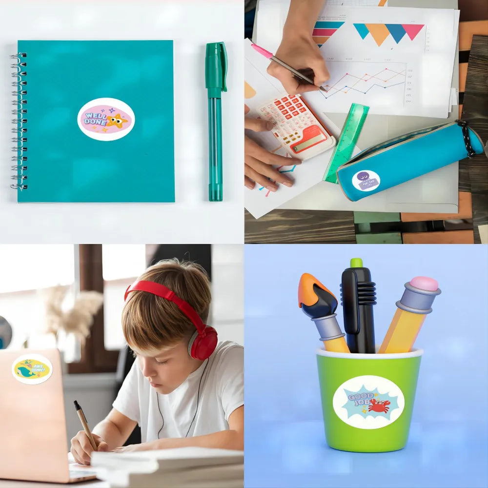 100-500pcs Cartoon Animal Reward Sticker Label Thank You Cute Sticker DIY Gift Sealing Label Decoration Stationery Sticker (ONLINE ORDER ONLY)