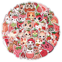 Kawaii Cat Stickers Pack - Cartoon Animal Decals for Luggage, Laptop, Guitar, Car, Bike, Kids Toy (ONLINE ORDER ONLY)